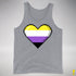 Nonbinary Pride Pixel Heart Premium Tank Top - Grey Heather
